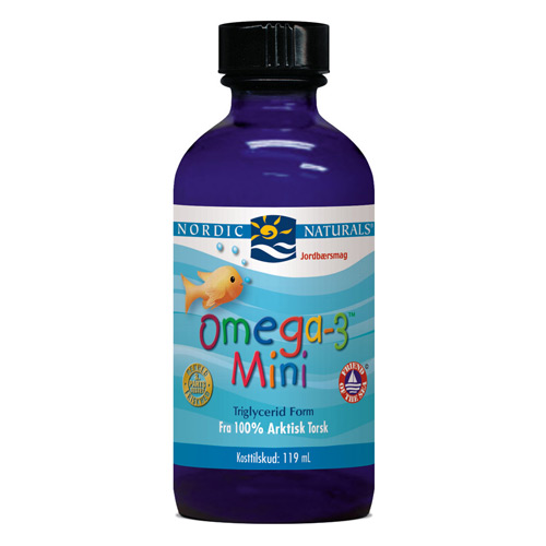 Image of Omega 3 mini jordbærsmag 119ml fra Nordic Naturals