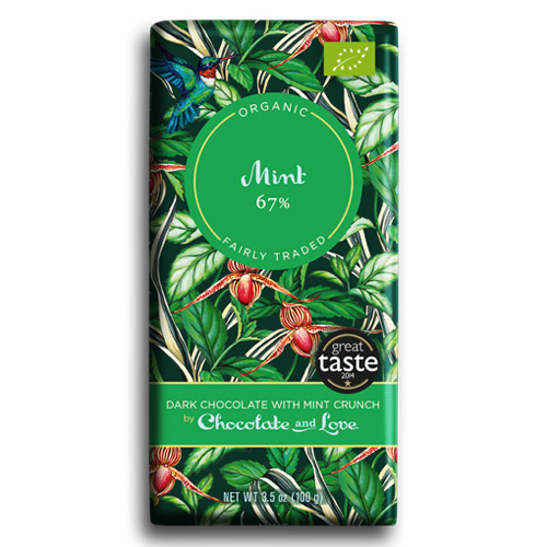 Image of Chokolade mint 67% økologisk 100gr.