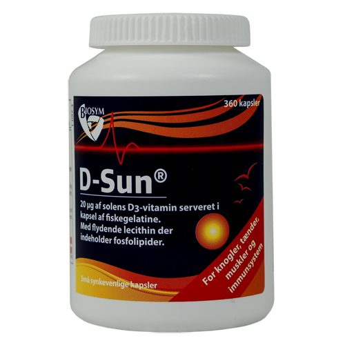 Image of Biosym D-Sun 20 mcg D-Vitamin (360 kapsler)