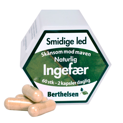 Image of Ingefær Ren 400mg 60kap fra Berthelsen