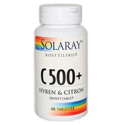 Image of C-vitamin C 500 + hyben/citron 100tab fra Solaray