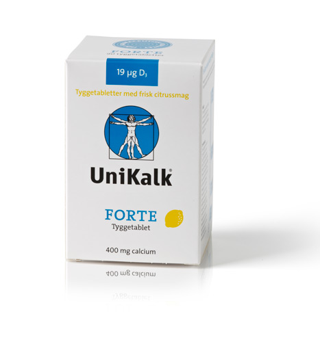 Image of Unikalk Forte 90 tygge tab citrussmag